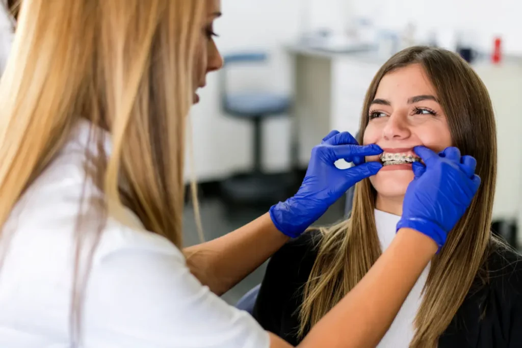 Young Adult Getting Braces